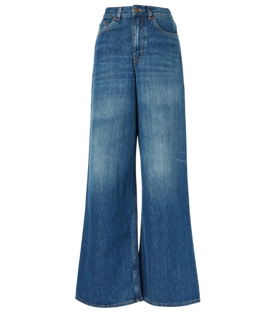 Chloé Calça jeans de cintura alta e pernas largas