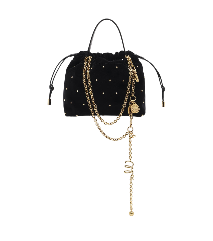 Chloé Icons Mini studded velvet shoulder bag