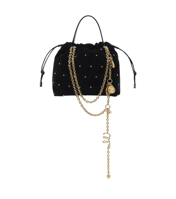 Borsa a tracolla in velluto borchiato Icons Mini Chloé