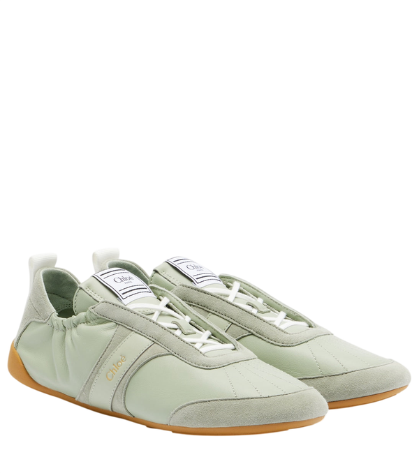 Chloé Kick leather-trimmed sneakers