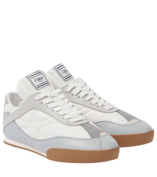 Chloé Kick suede-trimmed sneakers