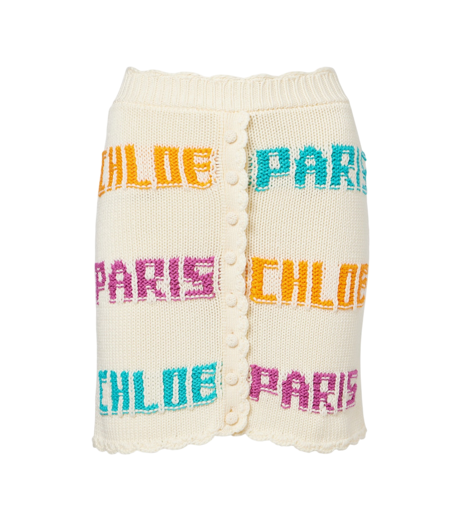 Minifalda de punto de algodón Chloé