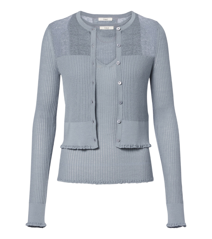 Chloé Knitted wool top and cardigan set