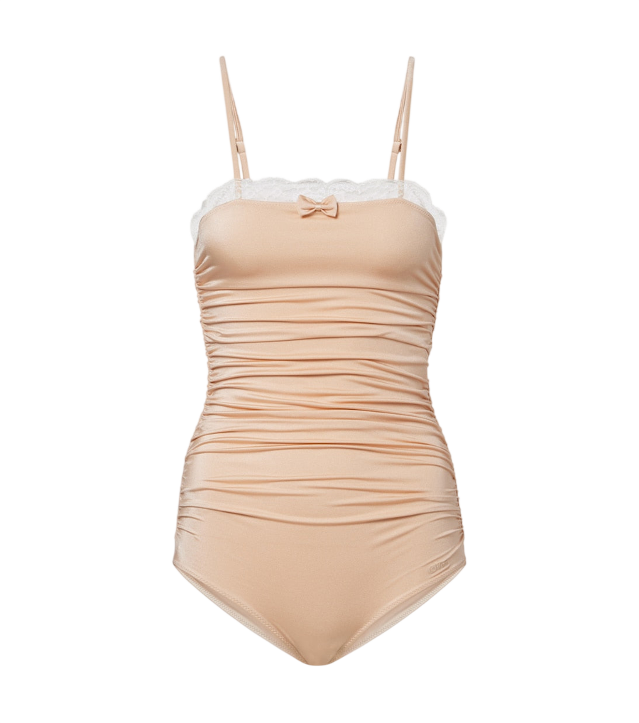 Body froncé à finitions en dentelle Chloé