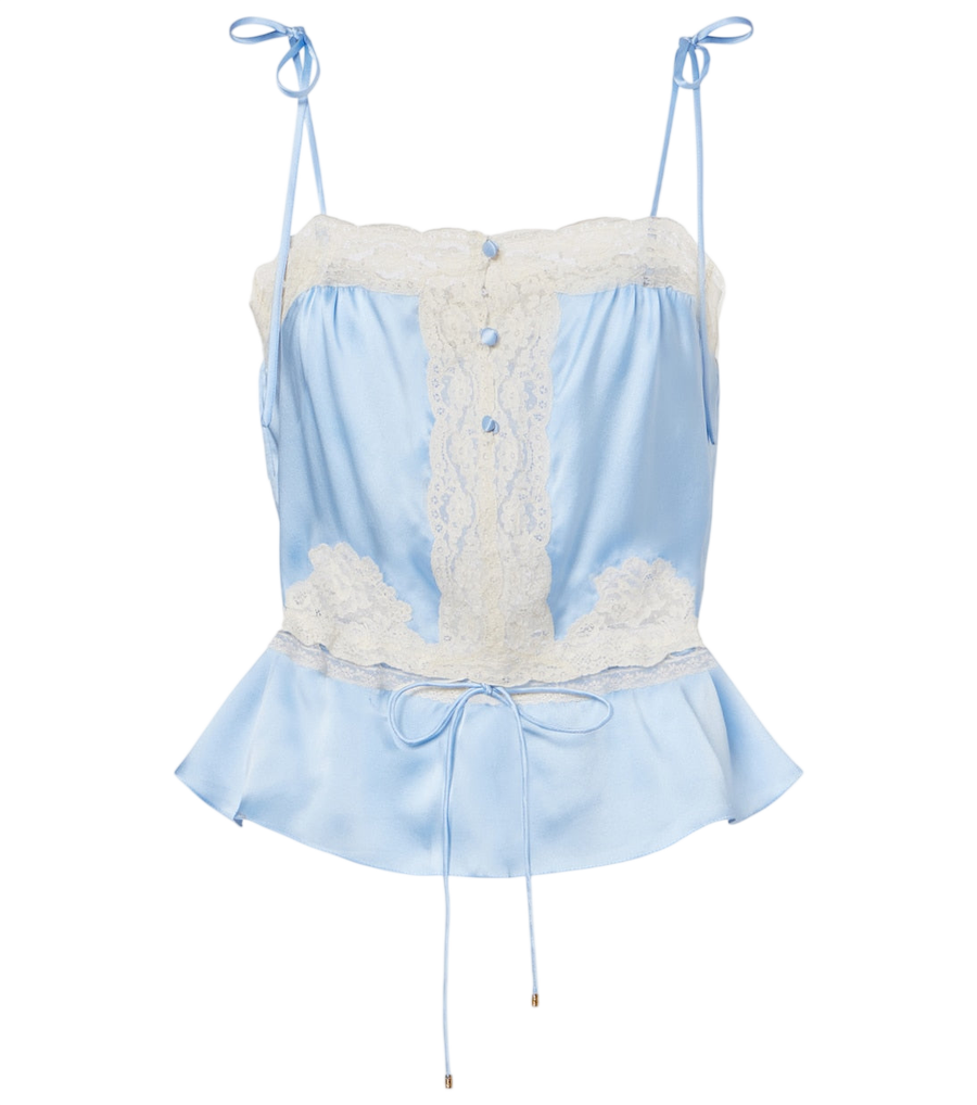 Chloé Lace-trimmed silk satin camisole