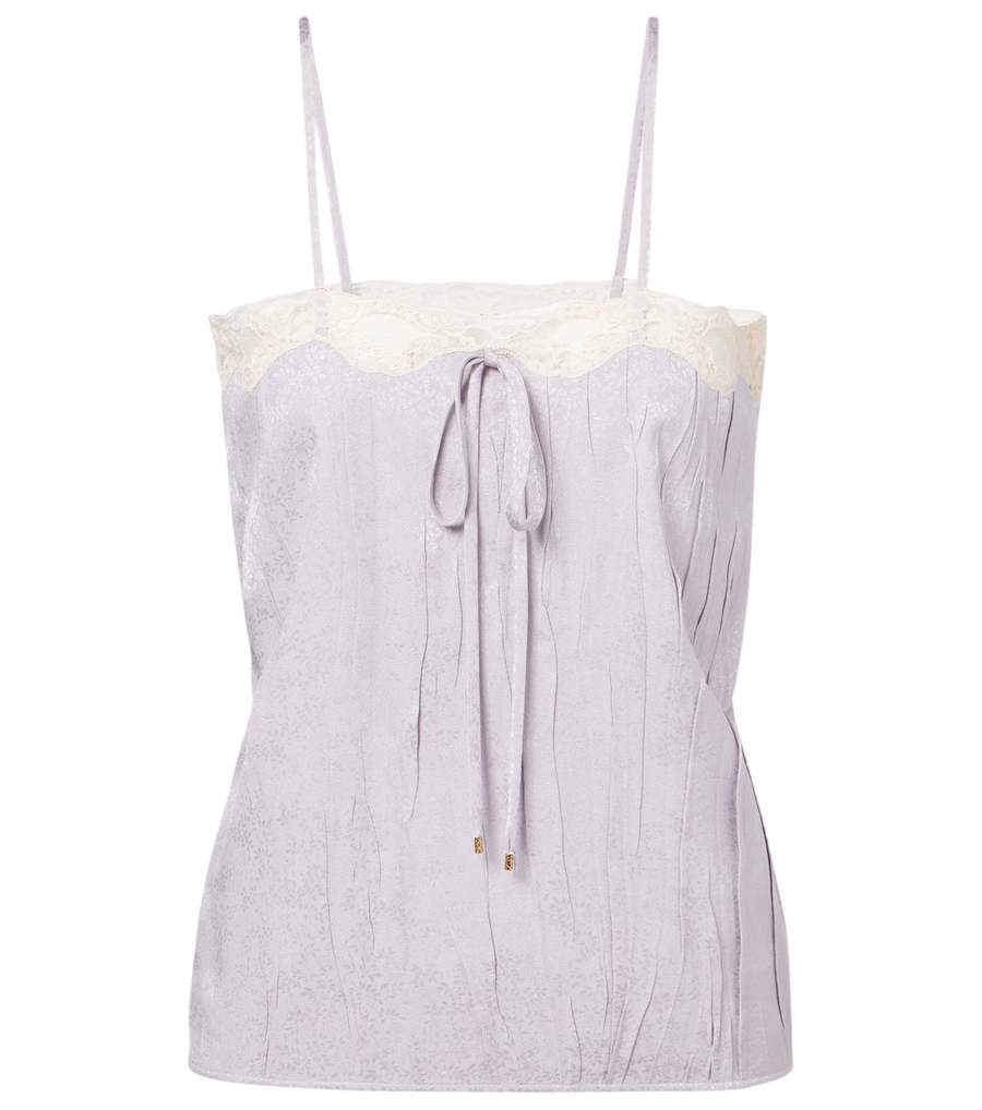 Chloé Lace-trimmed silk top