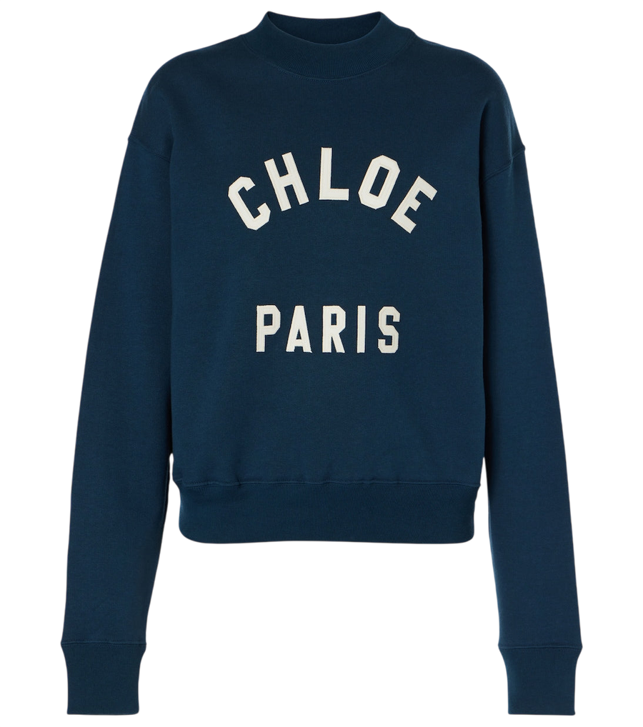 Sudadera de felpa de algodón con logotipo de Chloé