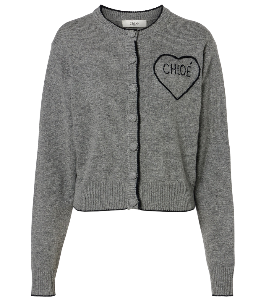 Chloé Logo wool and cashmere cardigan