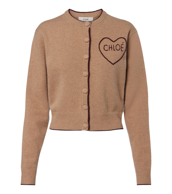 Chloé Logo wool and cashmere cardigan