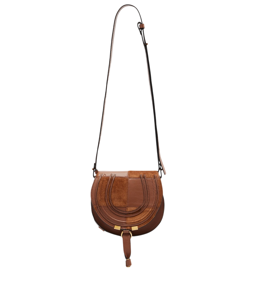 Chloé Marcie Small leather and suede crossbody bag