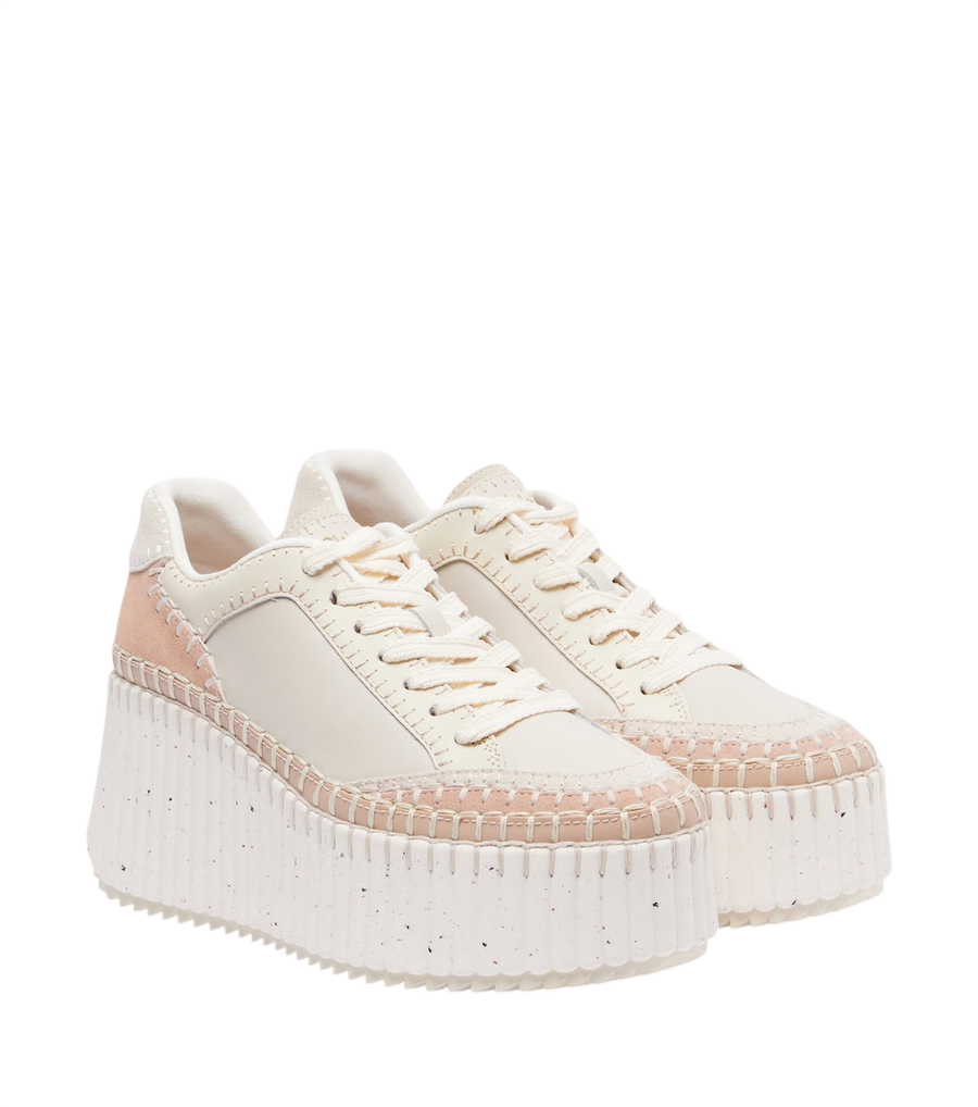Chloé Nama leather wedge sneakers