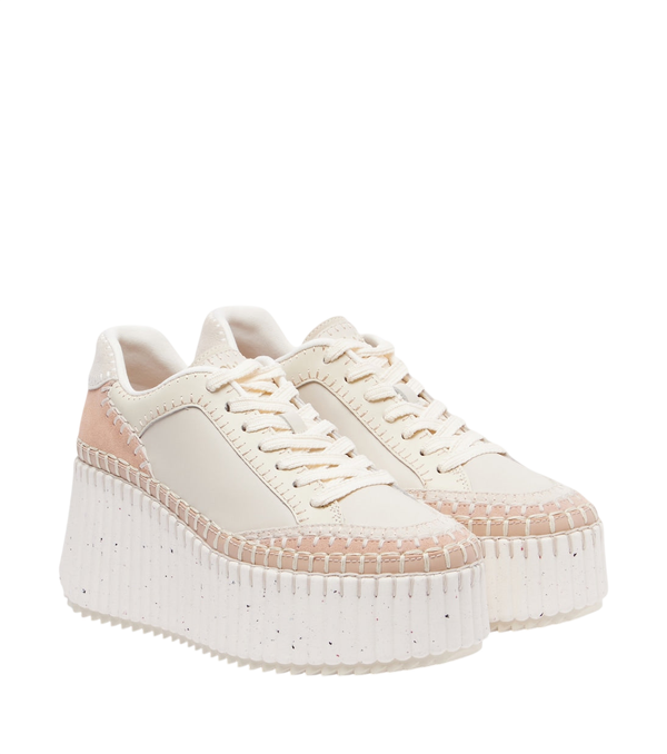 Chloé Nama leather wedge sneakers