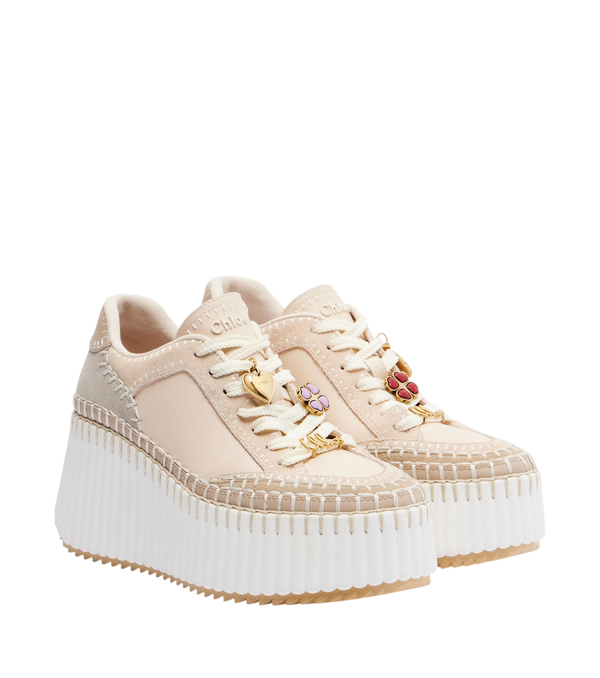 Chloé Nama suede and leather platform sneakers