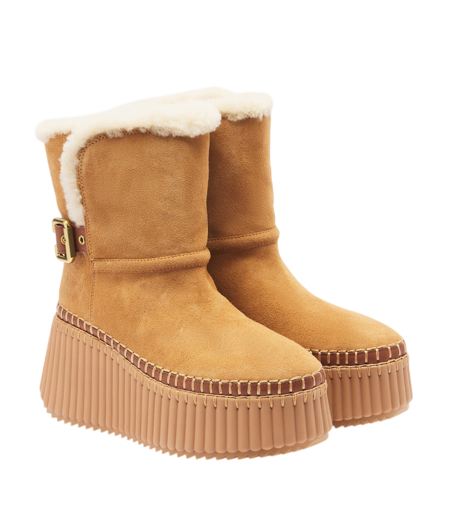 Chloé Nama suede platform ankle boots