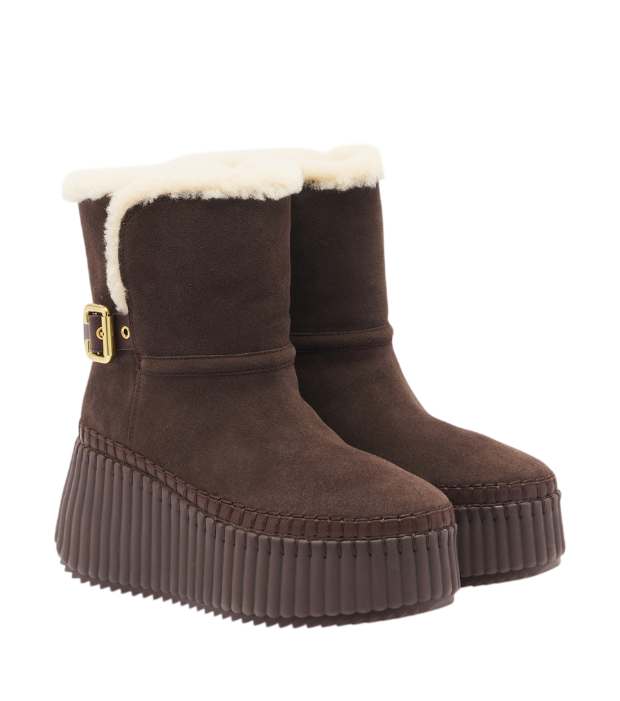 Chloé Nama suede platform ankle boots
