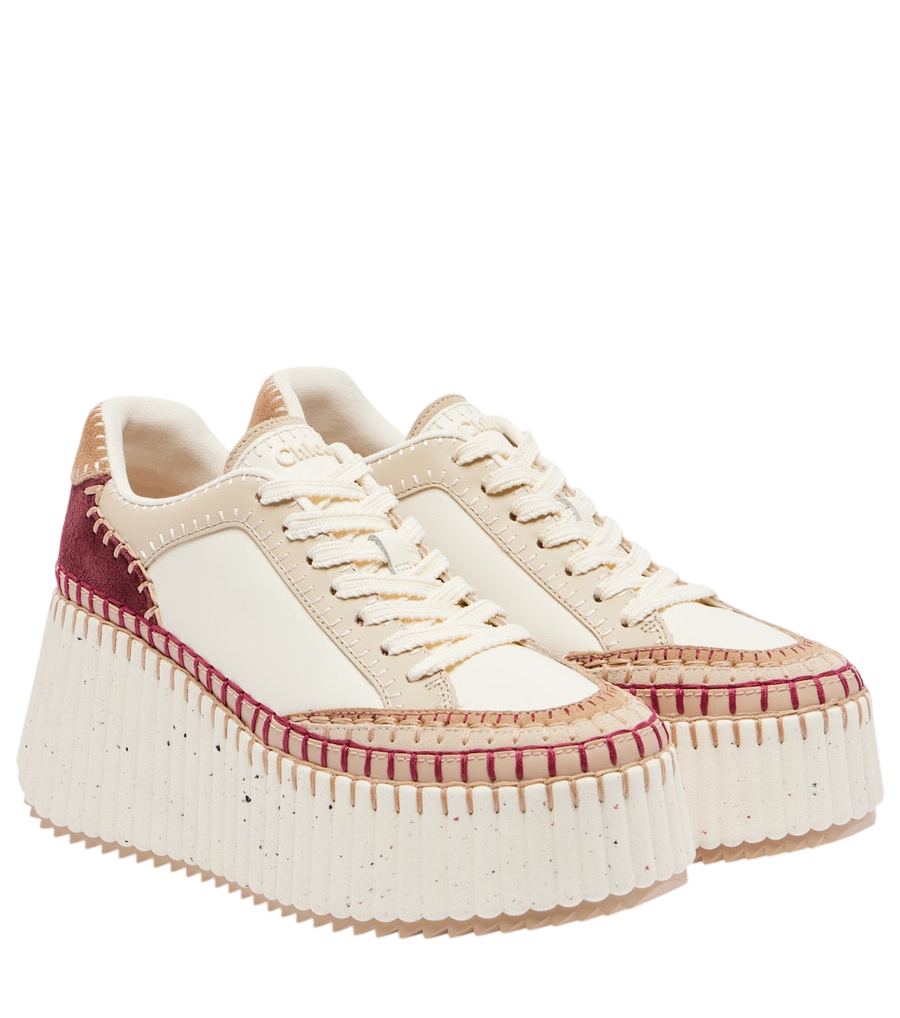 Zapatillas deportivas con plataforma Chloé Nama en piel con detalles de ante
