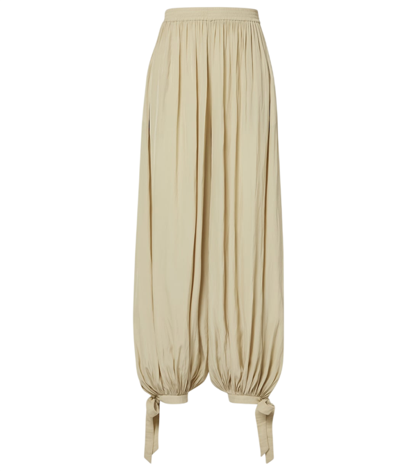 Pantalones globo plisados de satén de Chloé
