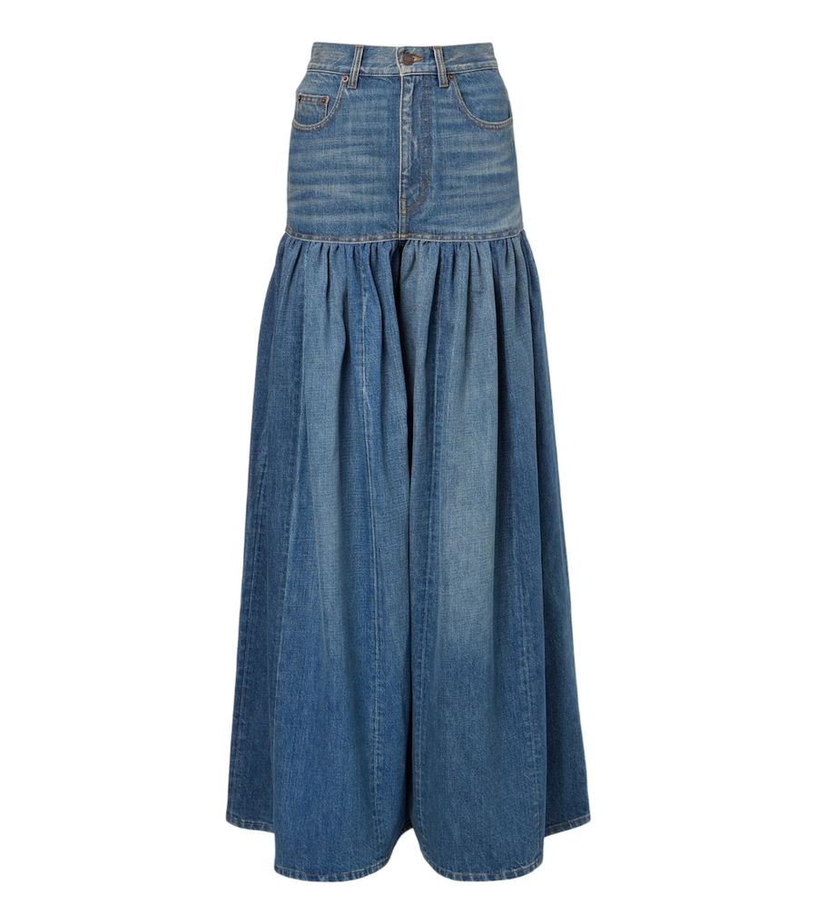 Jeans de pierna ancha con pliegues de Chloé