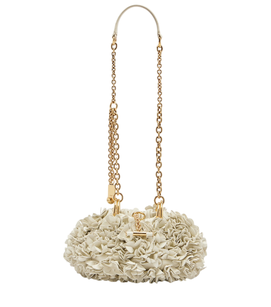 Sac porté épaule Chloé en cuir plissé à motif floral