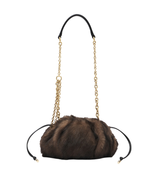 Chloé Plissé shearling shoulder bag