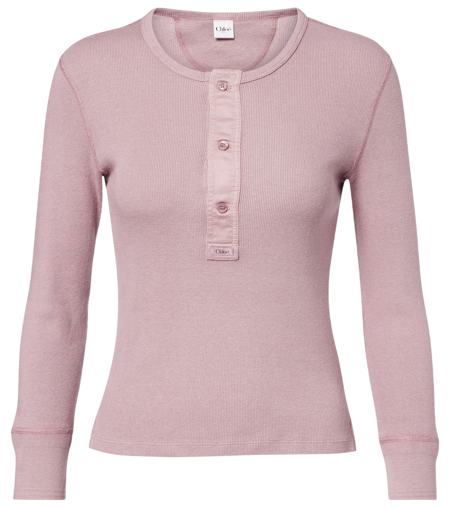 Chemise Henley en coton côtelé Chloé