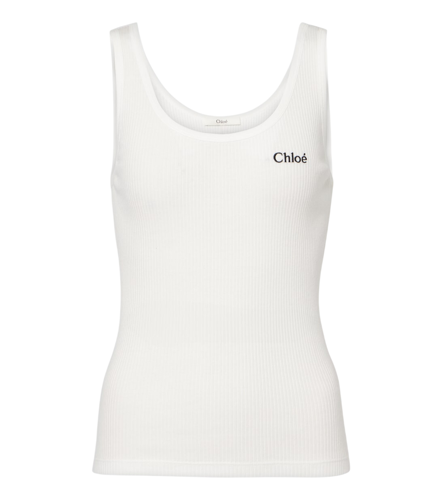 Chloé Ribbed-knit cotton tank top