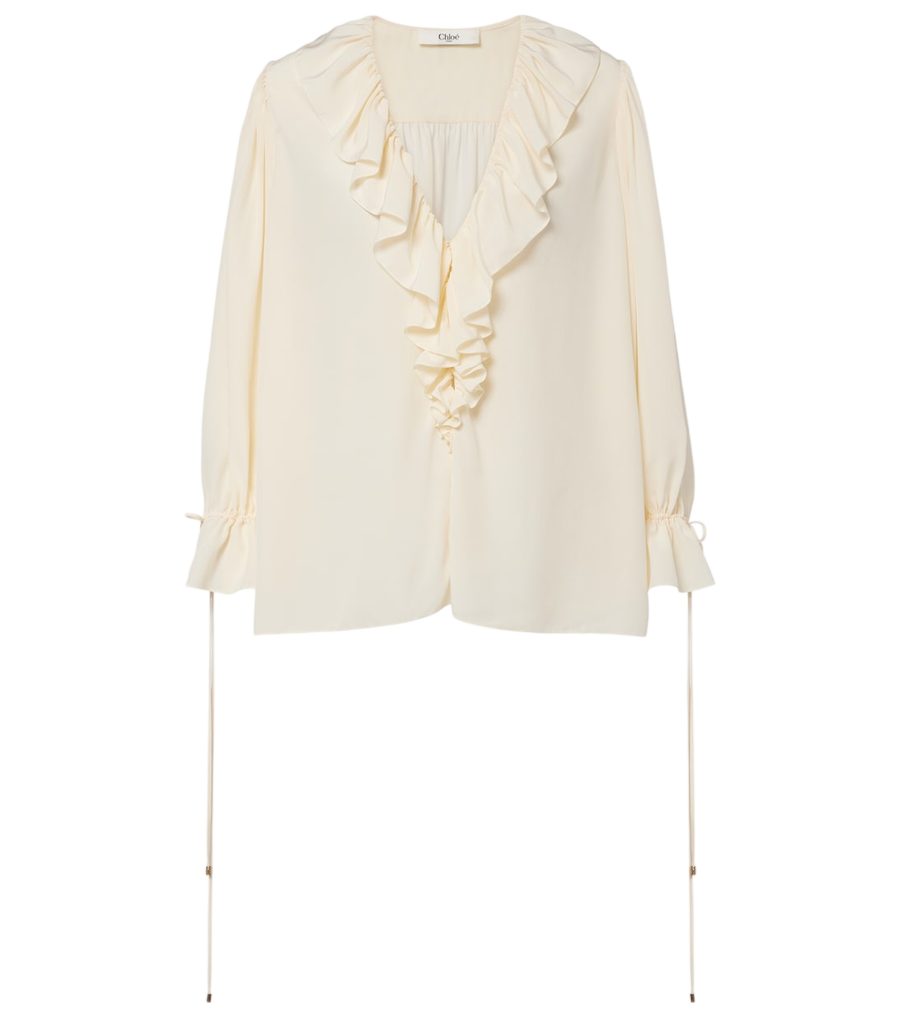 Blusa con volantes de seda de Chloé