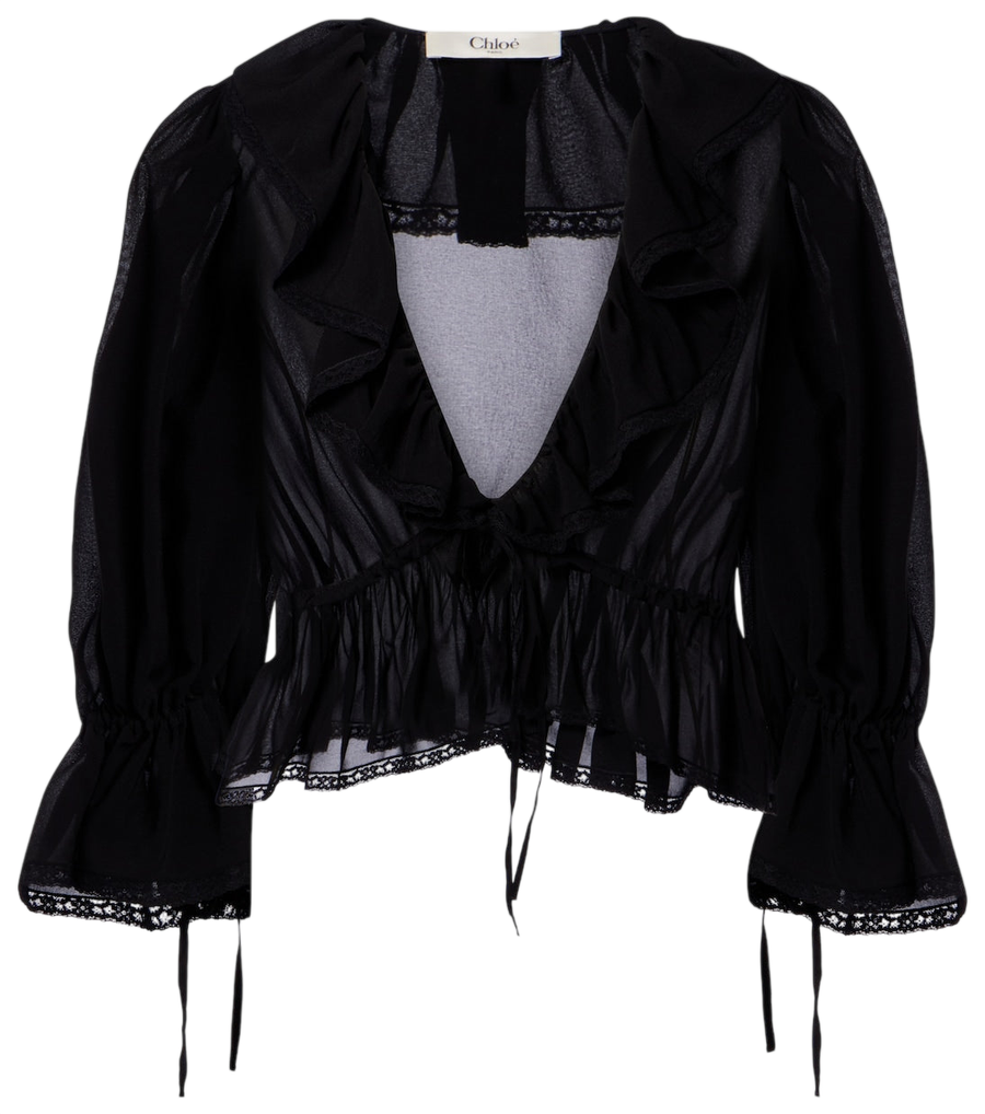 Blusa con volantes de seda de Chloé