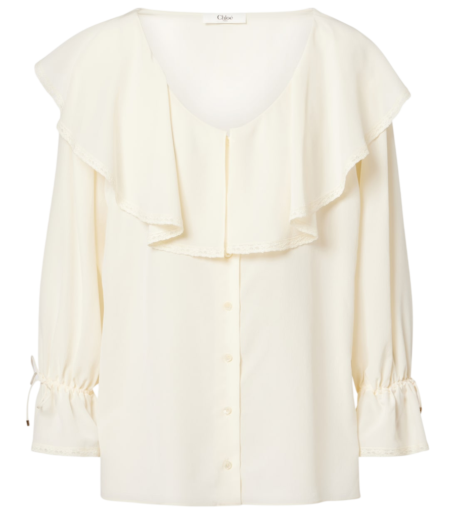 Chloé Ruffled silk georgette blouse