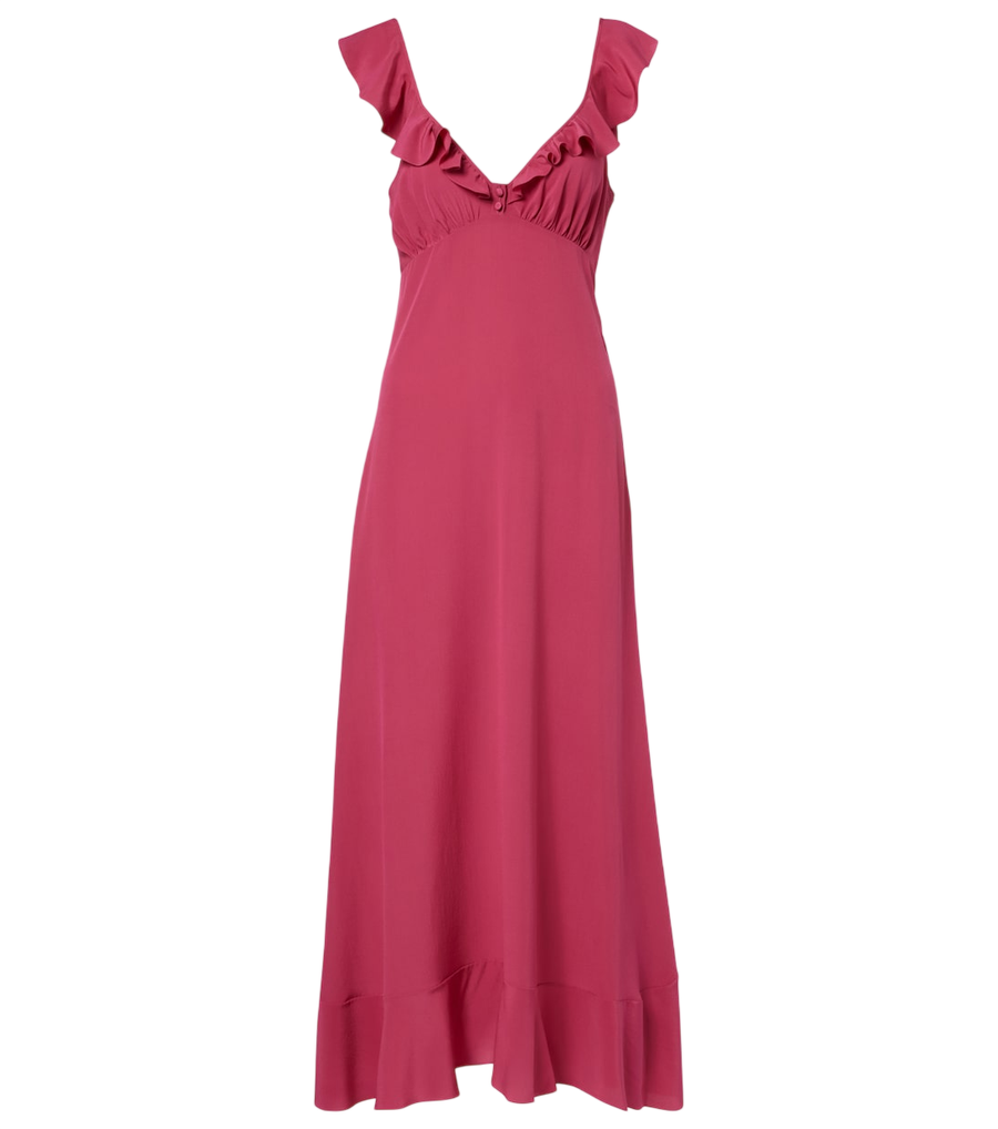 Robe midi Chloé en soie à volants