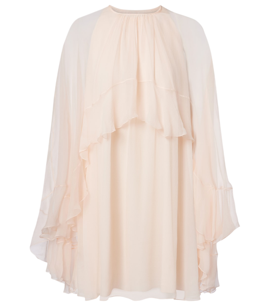 Mini-robe en soie à volants Chloé