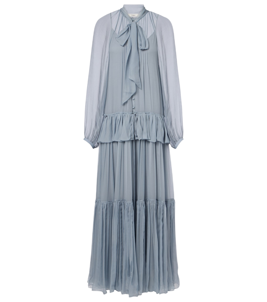 Chloé Ruffled silk muslin maxi dress