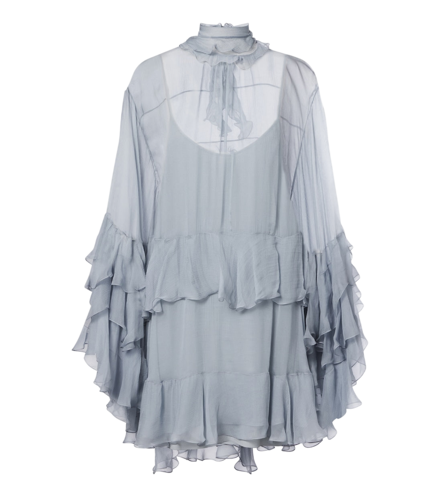 Chloé Ruffled silk muslin minidress