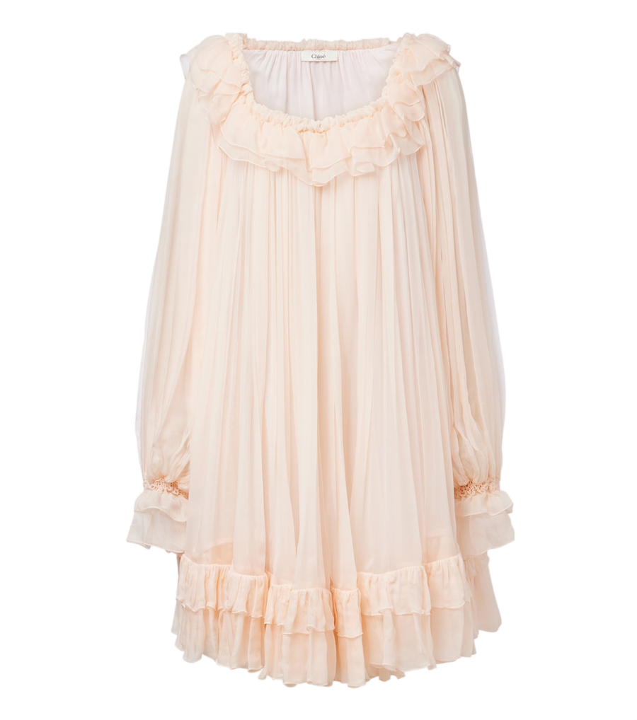 Chloé Ruffled silk muslin minidress