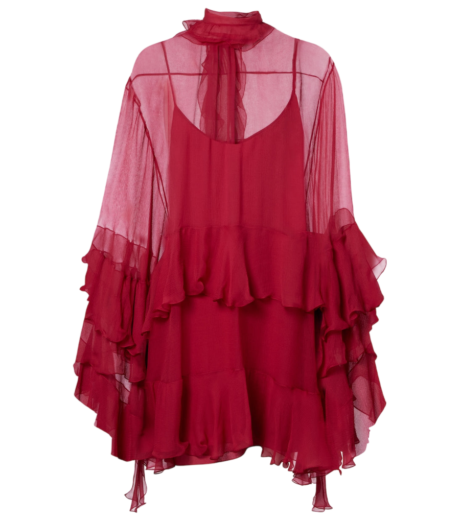 Chloé Ruffled silk muslin minidress