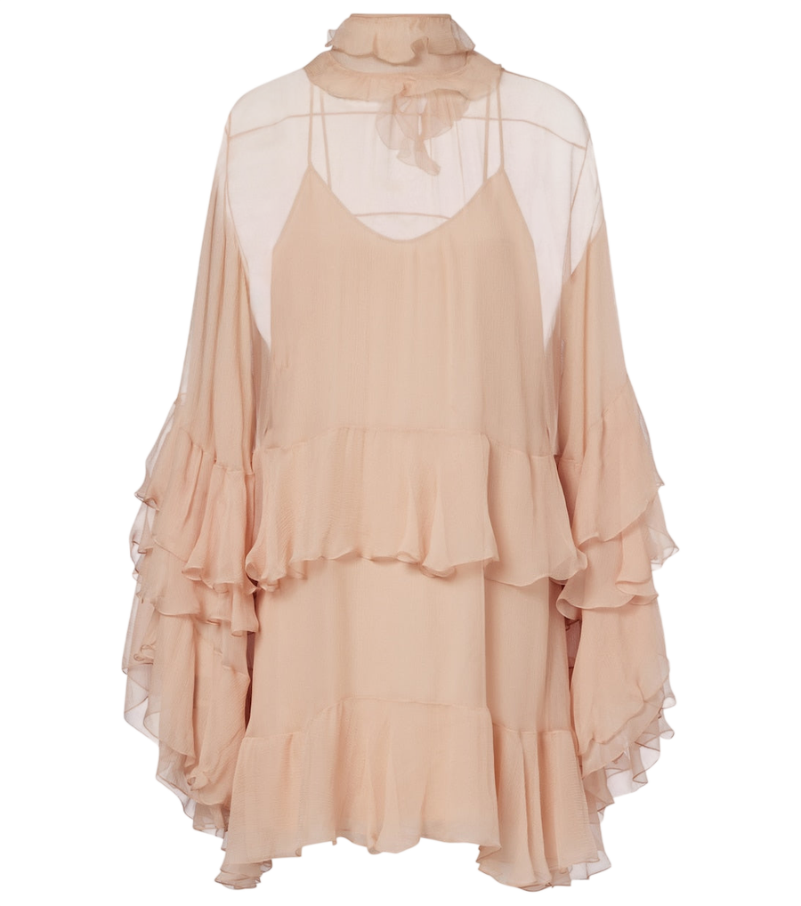 Chloé Ruffled silk muslin minidress