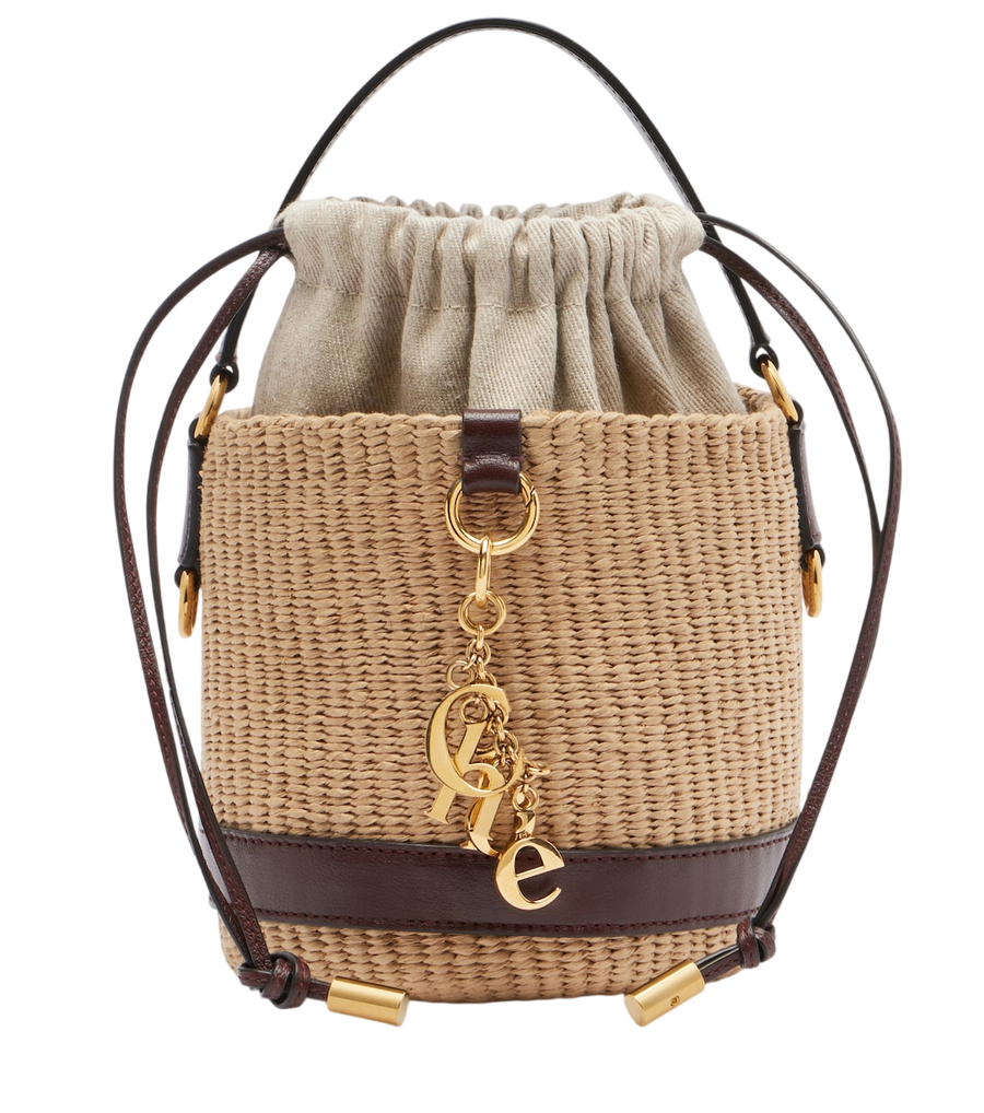 Chloé Small leather-trimmed basket bag