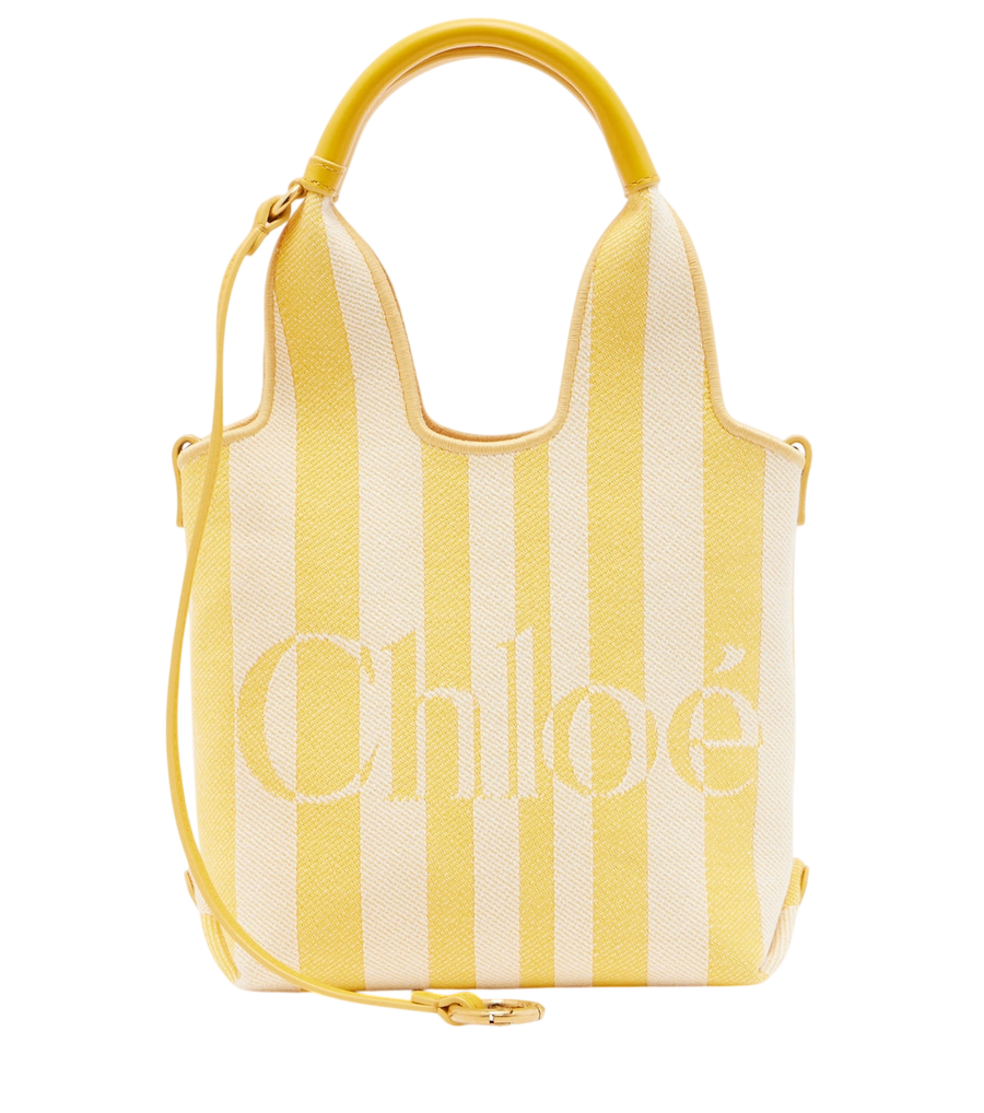 Chloé Stripy Mini jacquard top-handle bag