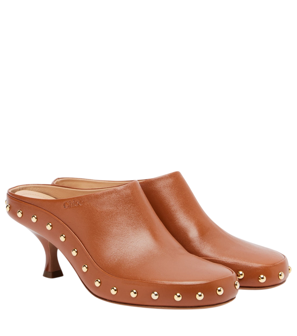 Chloé Studded leather clogs