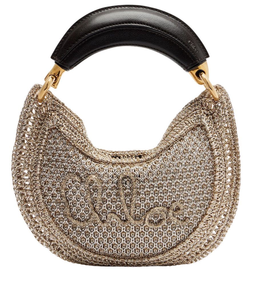 Mini sac porté épaule Chloé Summer Banana en crochet