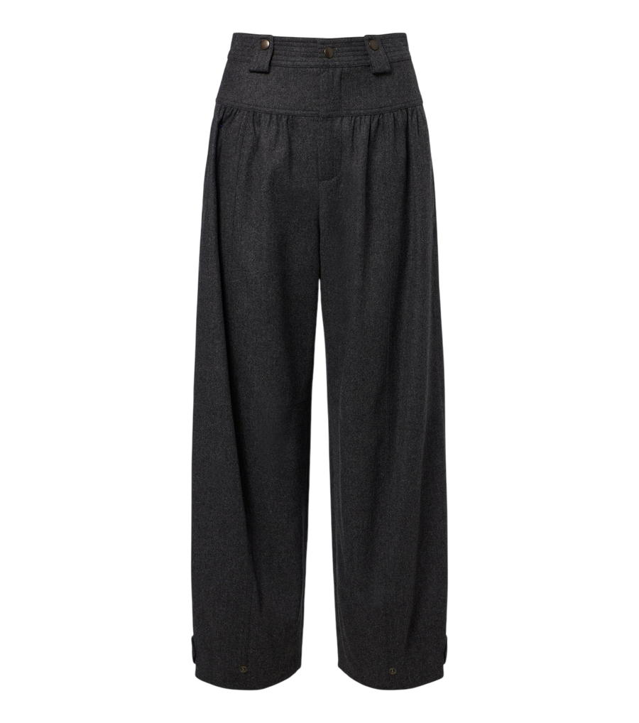 Chloé Wool and cashmere flannel barrel-leg pants