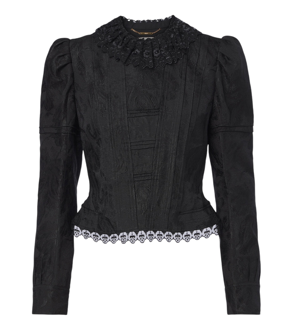 Chloé Wool and silk-blend jacquard lace jacket