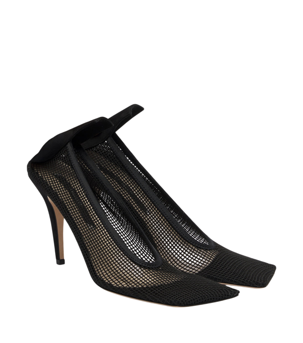 Christen Sapatos de salto alto com detalhes em camurça e malha Edge Stretch
