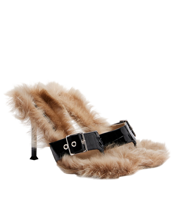Christen Helix 95 croc-effect leather thong sandals