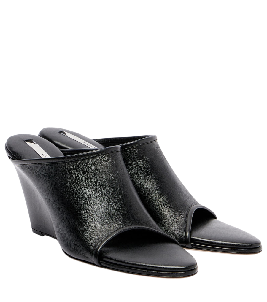 Christen Ciabatte con zeppa in pelle elasticizzata 75