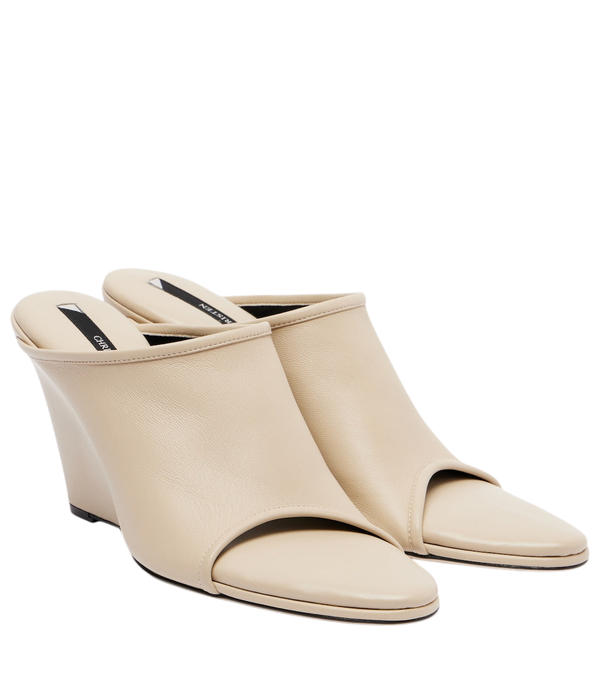 Christen Strap Stretch 75 leather wedge mules