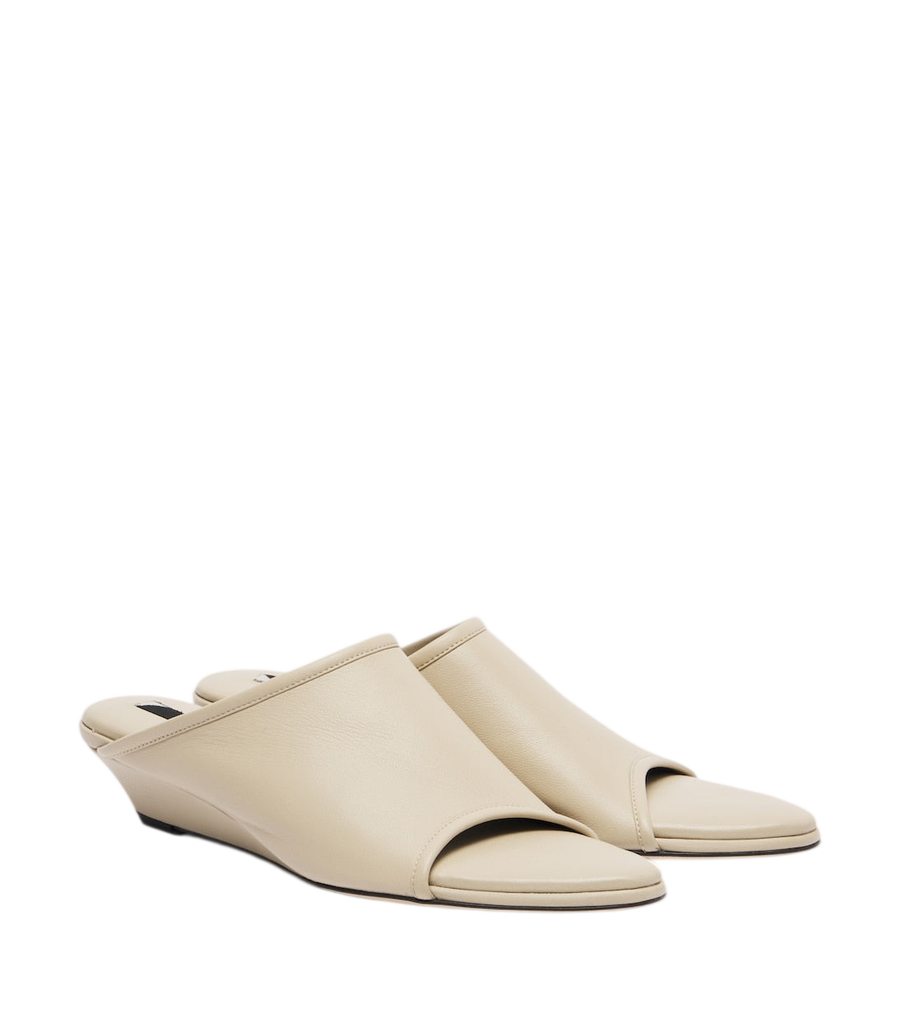 Christen Mule con zeppa in pelle elasticizzata