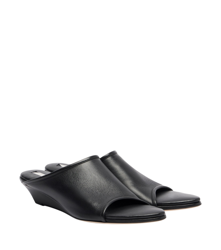 Christen Mule con zeppa in pelle elasticizzata