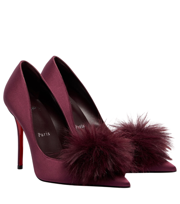 Zapatos de salón Alana 100 de satén crepé con adornos de Christian Louboutin