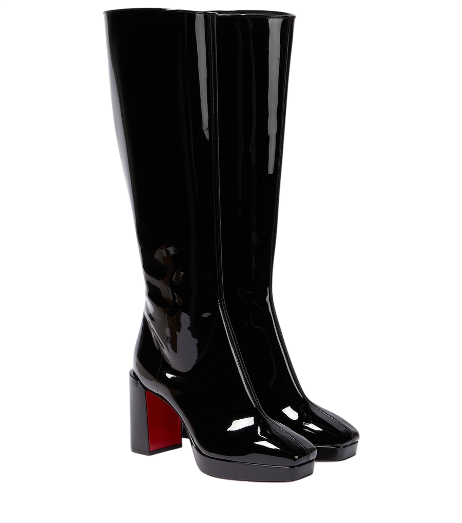 Christian Louboutin Alleo 90 patent leather knee-high boots
